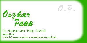 oszkar papp business card